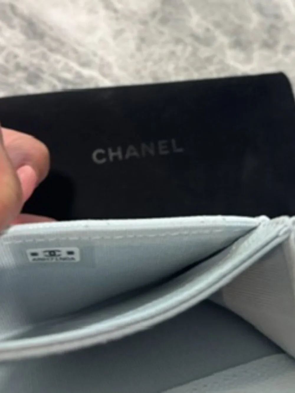 Authentic Pale Blue Chanel Card Holder